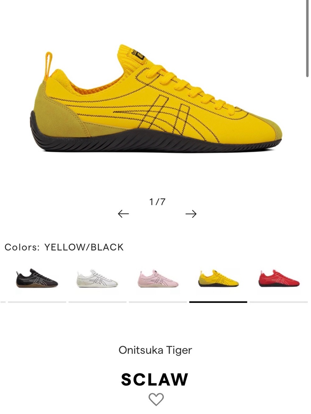 Onitsuka Tiger by Asics Sclaw unisex Yellow/Black Sneakers